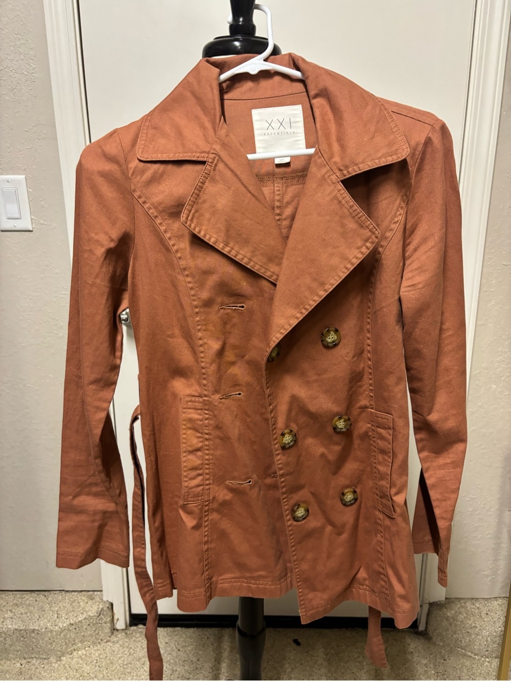 XXI Rust Double-Breasted Women's Trench Coat